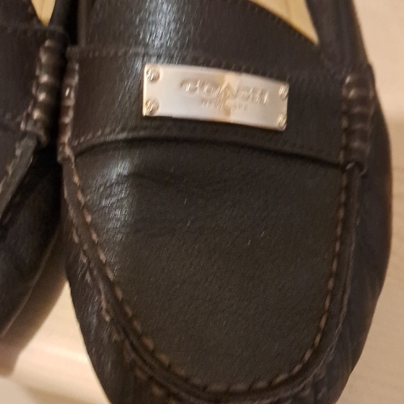 Coach Women's Brown Leather Loafers - Picture 4 of 13